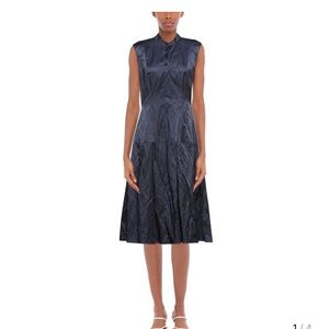 Aspesi Women's Dress Navy Sleeveless Formal Button MIDI EU 42 M